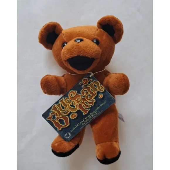 Bluesman Bear Grateful Dead Bean Beanie Limited Plush Doll Collectible No Vest - Picture 1 of 5